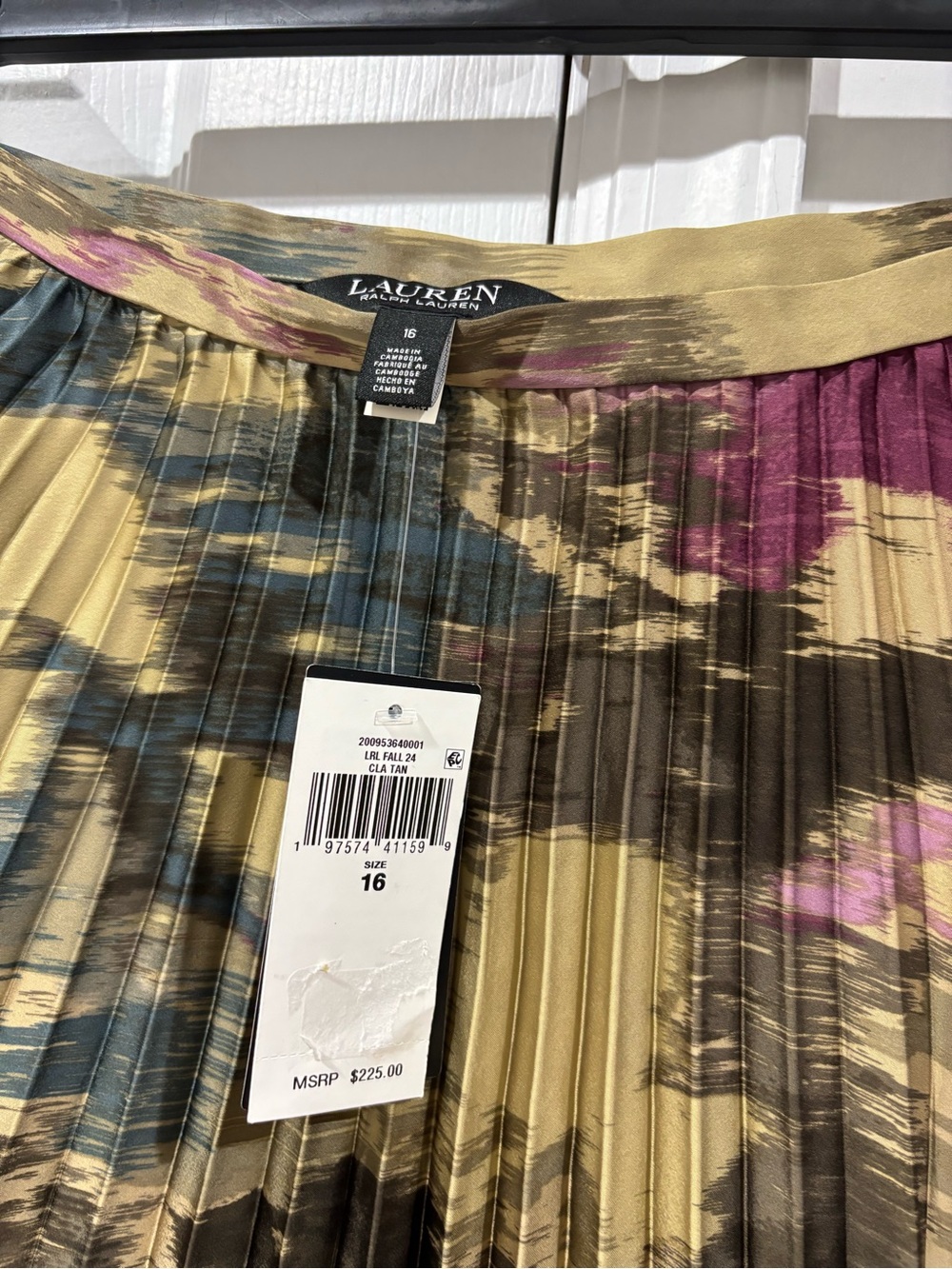NWT Lauren Ralph Lauren Pleated Satin Charmeuse Midi Skirt Size 16 $225 - Picture 8 of 11
